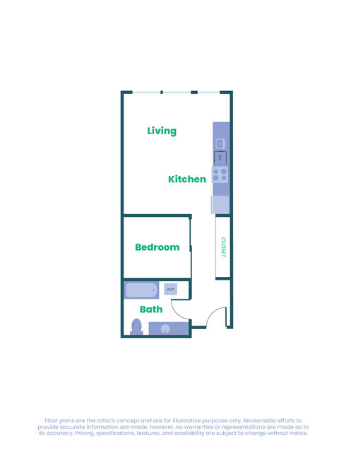 a floor plan of a living room with a bedroom